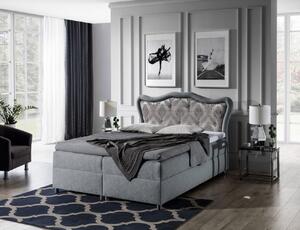 Boxspringová posteľ 160x200 GURI - modro-šedá + topper ZDARMA