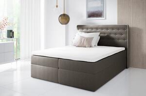 Kontinentálna posteľ 200x200 MARGITA - hnedá + topper ZDARMA