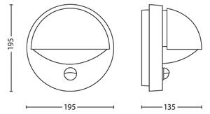 Philips - Vonkajšie nástenné svietidlo so senzorom JUNE 1xE27/12W/230V IP44
