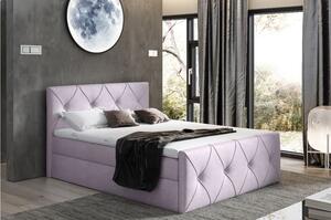 Kontinentálna posteľ 160x200 CARMEN LUX - fialová + topper ZDARMA