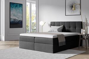 Čalúnená posteľ s úložným priestorom 200x200 RECIVIO - tmavosivá