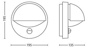 Philips - Vonkajšie nástenné svietidlo so senzorom JUNE 1xE27/12W/230V IP44