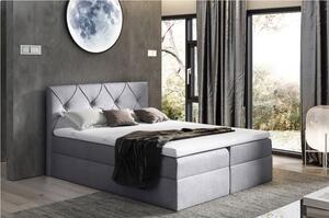 Elegantná kontinentálna posteľ 180x200 CARMEN - sivá + topper ZDARMA