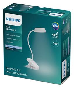 Philips - LED Stmievateľná lampa s klipom DONUTCLIP LED/3W/5V 1200 mAh biela