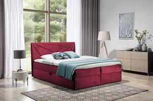 Boxspringová posteľ 140x200 IVANA 5 - červená + topper ZDARMA