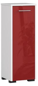 Kúpeľňová skrinka SLAVIA, 30x82x30, biela/červená