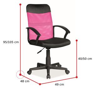 Detská stolička VIKY Q-702, 49x95-105x48, ružová/čierna