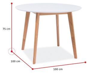 Jedálenský stôl MOOS II, 100x75x100, dub/biela
