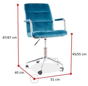 Detská stolička KEDE Q-022 VELVET, 51x87-97x40, bluvel 14, sivá
