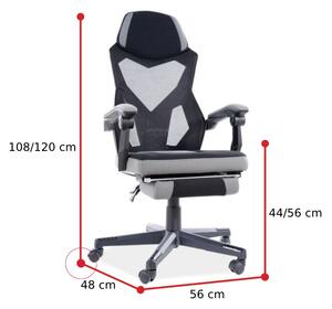 Kancelárska stolička HILUX Q-939, 56x108x48, čierna/sivá