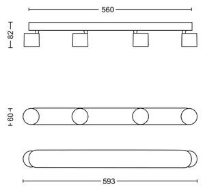 Philips - LED Stmievateľné bodové svietidlo STAR 4xLED/4,5W/230V