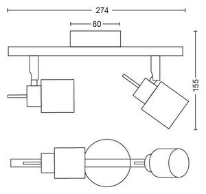 Philips - Bodové svietidlo MERANTI 2xGU10/35W/230V biela