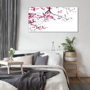 Skleneny obraz Konáre stromov kvety