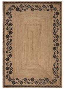 Flair Rugs koberce Kusový koberec Printed Jute Maisie Natural/Black - 200x290 cm