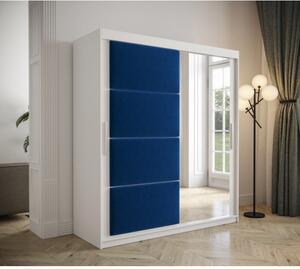 Šatníková skriňa s posuvnými dverami 180 cm TALIA - biela / modrá