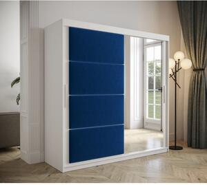 Šatníková skriňa s posuvnými dverami 200 cm TALIA - biela / modrá