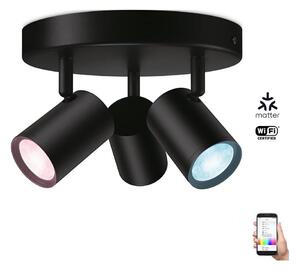 WiZ - LED RGBW Stmievateľné bodové svietidlo IMAGEO 3xGU10/4,9W/230V čierna Wi-Fi
