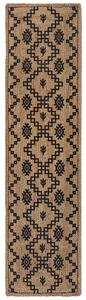 Flair Rugs koberce Kusový koberec Printed Jute Rowen Natural/Black - 60x230 cm