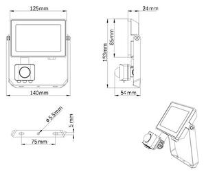 Philips - LED Vonkajší reflektor so senzorom PROJECTLINE LED/20W/230V IP65 3000K