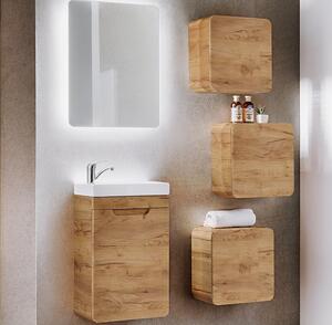 Vysoká kúpeľňová skrinka s košom na bielizeň ARUBA CRAFT