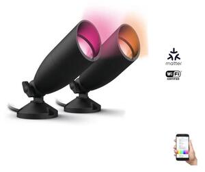 WiZ -SADA 2x LED RGBW Stmievateľné vonkajšie svietidlo SPOT LED/10W/230V IP65 Wi-Fi