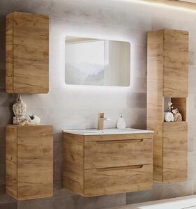 Vysoká kúpeľňová skrinka s košom na bielizeň ARUBA CRAFT