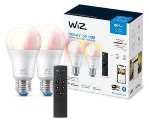 SADA 2x LED RGBW Stmievateľná žiarovka A60 E27/8,5W/230V 2200-6500K Wi-Fi+DO - WiZ