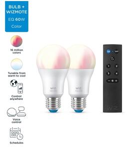 SADA 2x LED RGBW Stmievateľná žiarovka A60 E27/8,5W/230V 2200-6500K Wi-Fi+DO - WiZ