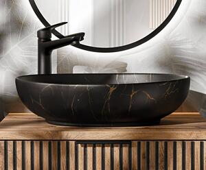 Keramické umývadlo MONA, čierny mramor, 52 cm