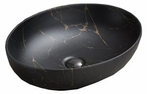 Keramické umývadlo MONA, čierny mramor, 52 cm