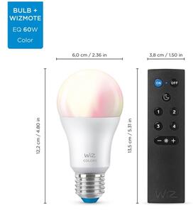 SADA 2x LED RGBW Stmievateľná žiarovka A60 E27/8,5W/230V 2200-6500K Wi-Fi+DO - WiZ