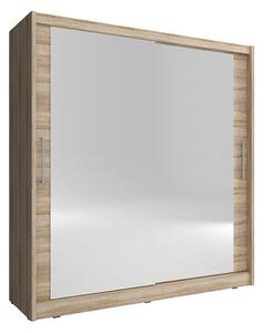 Šatníková skriňa so zrkadlom 180 cm MARVAN 6 - dub sonoma