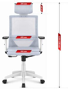 Otočná kancelárska stolička HC-1021 Grey Mesh Sivá