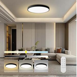 Immax NEO 07314L-LED stmievateľné stropné svietidlo SEMPLICI 128W/230V pr. 100 cm Wi-Fi Tuya čierne + diaľkové ovládanie