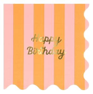 Papierové obrúsky v súprave 16 ks Happy Birthday – Meri Meri