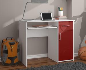 Ak furniture Volně stojící psací stůl Pin 90 cm bílý/červený