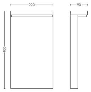 Philips - LED Vonkajšia lampa BUSTAN LED/3,8W/230V 40 cm IP44