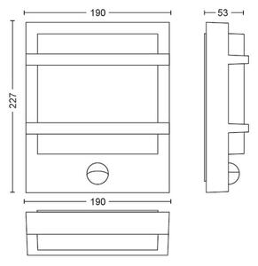 Philips - LED Vonkajšie nástenné svietidlo so senzorom PETRONIA LED/3,8W/230V IP44
