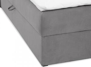 Boxspringová posteľ 140x200 CARMELA - šedá + topper ZDARMA