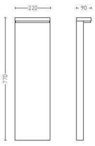 Philips - LED Vonkajšia lampa BUSTAN LED/3,8W/230V 77 cm IP44