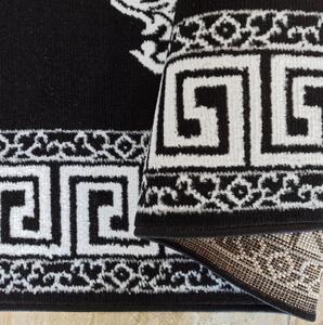 Moderný koberec s gréckym vzorem Haste Meandr Čierna Šírka: 80 cm | Dĺžka: 150 cm