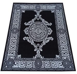 Moderný koberec s gréckym vzorem Haste Meandr Čierna Šírka: 80 cm | Dĺžka: 150 cm