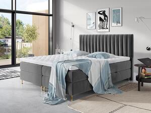 Boxspringová posteľ 180x200 CANDICE - šedá + topper ZDARMA