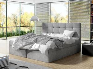 Boxspringová posteľ 160x200 CAROLA - svetlá šedá + topper ZDARMA