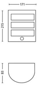 Philips - LED Vonkajšie nástenné svietidlo so senzorom PYTHON LED/3,8W/230V IP44