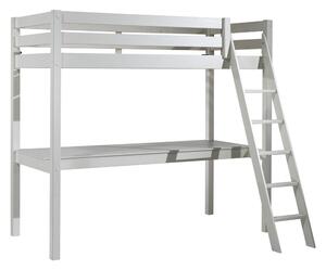 Biela vyvýšená detská posteľ z borovicového dreva 90x200 cm PINO – Vipack