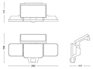 Philips - LED Solárny nástenný reflektor so senzorom NYSIL 3xLED/8,7W/3,7V IP65
