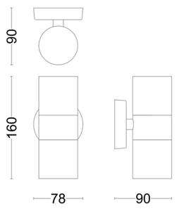 Philips - Vonkajšie nástenné svietidlo KYLIS 2xGU10/25W/230V IP44