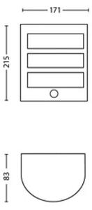 Philips - LED Vonkajšie nástenné svietidlo so senzorom PYTHON LED/3,8W/230V IP44