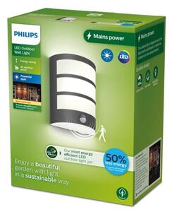 Philips - LED Vonkajšie nástenné svietidlo so senzorom PYTHON LED/3,8W/230V IP44